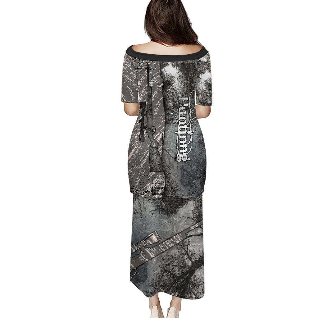 Hunting Rifle Puletasi Grunge Wilderness Marsh Scene with Rustic Outdoor