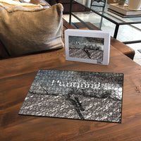 Hunting Rifle Puzzle Grunge Wilderness Marsh Scene with Rustic Outdoor