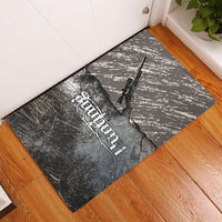 Hunting Rifle Rubber Doormat Grunge Wilderness Marsh Scene with Rustic Outdoor
