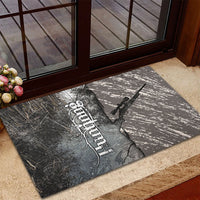 Hunting Rifle Rubber Doormat Grunge Wilderness Marsh Scene with Rustic Outdoor