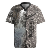 Hunting Rifle Rugby Jersey Grunge Wilderness Marsh Scene with Rustic Outdoor