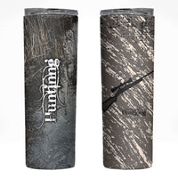 Hunting Rifle Skinny Tumbler Grunge Wilderness Marsh Scene with Rustic Outdoor