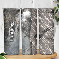 Hunting Rifle Skinny Tumbler Grunge Wilderness Marsh Scene with Rustic Outdoor