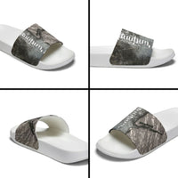 Hunting Rifle Slide Sandals Grunge Wilderness Marsh Scene with Rustic Outdoor