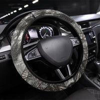 Hunting Rifle Steering Wheel Cover Grunge Wilderness Marsh Scene with Rustic Outdoor
