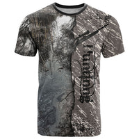 Hunting Rifle T Shirt Grunge Wilderness Marsh Scene with Rustic Outdoor