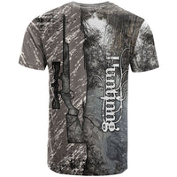 Hunting Rifle T Shirt Grunge Wilderness Marsh Scene with Rustic Outdoor