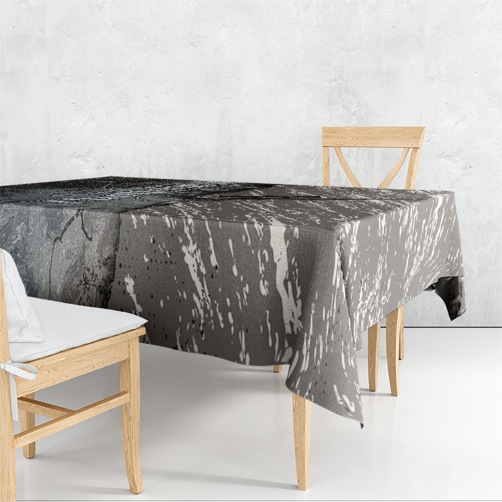 Hunting Rifle Tablecloth Grunge Wilderness Marsh Scene with Rustic Outdoor