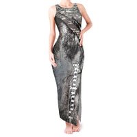 Hunting Rifle Tank Maxi Dress Grunge Wilderness Marsh Scene with Rustic Outdoor