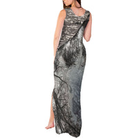 Hunting Rifle Tank Maxi Dress Grunge Wilderness Marsh Scene with Rustic Outdoor