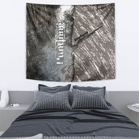 Hunting Rifle Tapestry Grunge Wilderness Marsh Scene with Rustic Outdoor