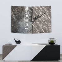 Hunting Rifle Tapestry Grunge Wilderness Marsh Scene with Rustic Outdoor