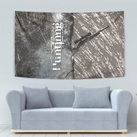Hunting Rifle Tapestry Grunge Wilderness Marsh Scene with Rustic Outdoor