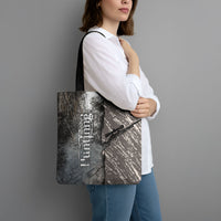 Hunting Rifle Tote Bag Grunge Wilderness Marsh Scene with Rustic Outdoor
