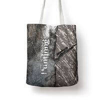 Hunting Rifle Tote Bag Grunge Wilderness Marsh Scene with Rustic Outdoor