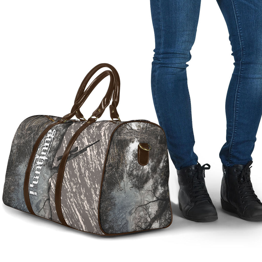 Hunting Rifle Travel Bag Grunge Wilderness Marsh Scene with Rustic Outdoor