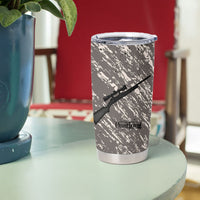 Hunting Rifle Tumbler Cup Grunge Wilderness Marsh Scene with Rustic Outdoor