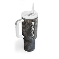 Hunting Rifle Tumbler With Handle Grunge Wilderness Marsh Scene with Rustic Outdoor