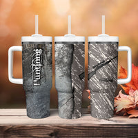 Hunting Rifle Tumbler With Handle Grunge Wilderness Marsh Scene with Rustic Outdoor