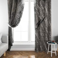 Hunting Rifle Window Curtain Grunge Wilderness Marsh Scene with Rustic Outdoor