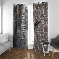 Hunting Rifle Window Curtain Grunge Wilderness Marsh Scene with Rustic Outdoor