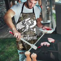Deer Skull Hunting Apron Camo Forest Grunge Buck Skull Crossed Rifles Target