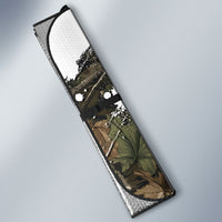 Deer Skull Hunting Auto Sun Shade Camo Forest Grunge Buck Skull Crossed Rifles Target