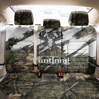 Deer Skull Hunting Back Car Seat Cover Camo Forest Grunge Buck Skull Crossed Rifles Target
