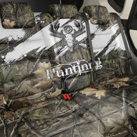 Deer Skull Hunting Back Car Seat Cover Camo Forest Grunge Buck Skull Crossed Rifles Target