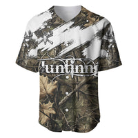 Deer Skull Hunting Baseball Jersey Camo Forest Grunge Buck Skull Crossed Rifles Target