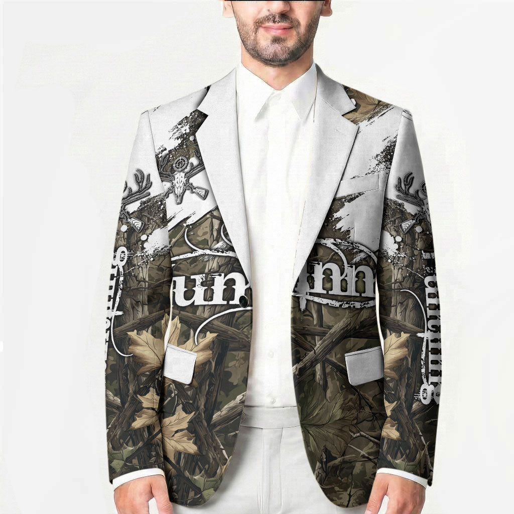 Deer Skull Hunting Blazer Camo Forest Grunge Buck Skull Crossed Rifles Target