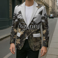 Deer Skull Hunting Blazer Camo Forest Grunge Buck Skull Crossed Rifles Target