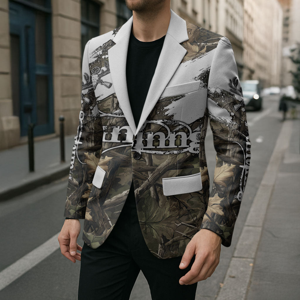Deer Skull Hunting Blazer Camo Forest Grunge Buck Skull Crossed Rifles Target