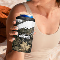 Deer Skull Hunting 4 in 1 Can Cooler Tumbler Camo Forest Grunge Buck Skull Crossed Rifles Target