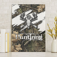 Deer Skull Hunting Canvas Wall Art Camo Forest Grunge Buck Skull Crossed Rifles Target