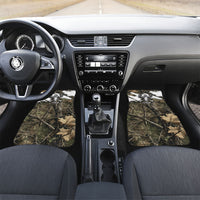 Deer Skull Hunting Car Mats Camo Forest Grunge Buck Skull Crossed Rifles Target