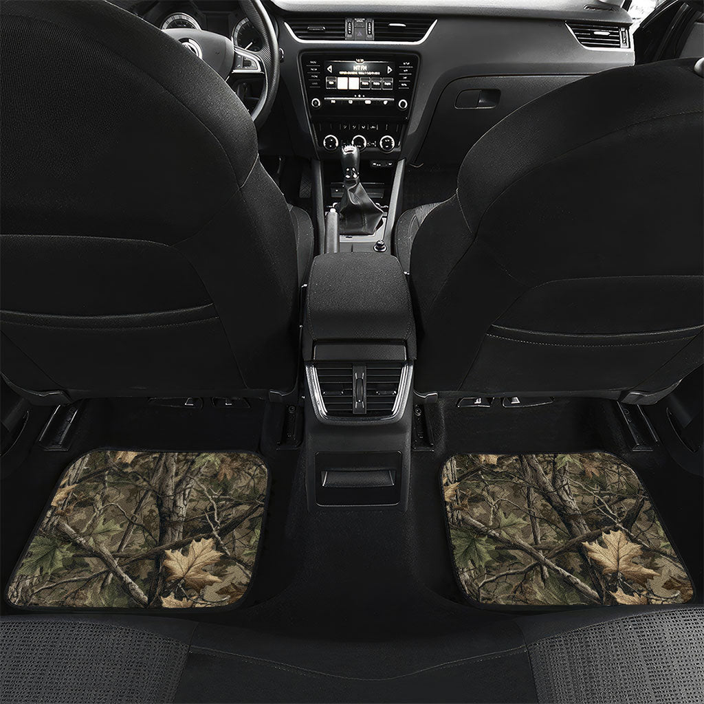 Deer Skull Hunting Car Mats Camo Forest Grunge Buck Skull Crossed Rifles Target