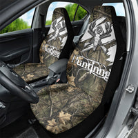 Deer Skull Hunting Car Seat Cover Camo Forest Grunge Buck Skull Crossed Rifles Target