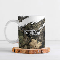 Deer Skull Hunting Ceramic Mug Camo Forest Grunge Buck Skull Crossed Rifles Target