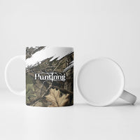 Deer Skull Hunting Ceramic Mug Camo Forest Grunge Buck Skull Crossed Rifles Target