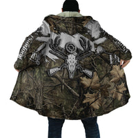 Deer Skull Hunting Cloak Camo Forest Grunge Buck Skull Crossed Rifles Target