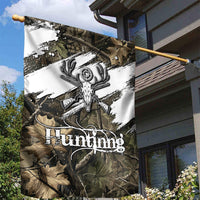 Deer Skull Hunting Garden Flag Camo Forest Grunge Buck Skull Crossed Rifles Target
