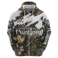 Deer Skull Hunting Hoodie Camo Forest Grunge Buck Skull Crossed Rifles Target