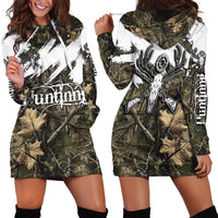 Deer Skull Hunting Hoodie Dress Camo Forest Grunge Buck Skull Crossed Rifles Target