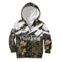 Deer Skull Hunting Kid Hoodie Camo Forest Grunge Buck Skull Crossed Rifles Target