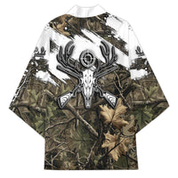 Deer Skull Hunting Kimono Camo Forest Grunge Buck Skull Crossed Rifles Target