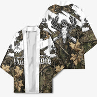 Deer Skull Hunting Kimono Camo Forest Grunge Buck Skull Crossed Rifles Target