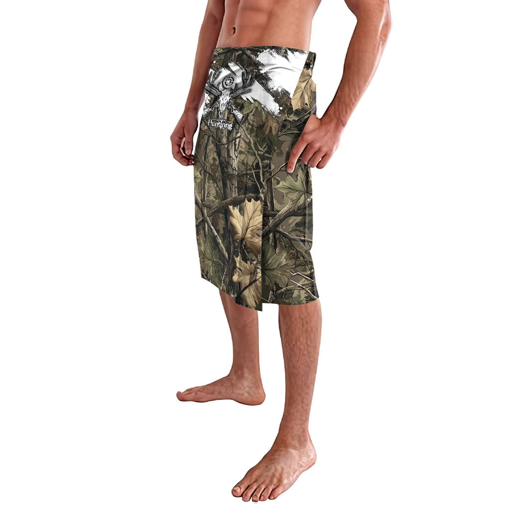 Deer Skull Hunting Lavalava Camo Forest Grunge Buck Skull Crossed Rifles Target
