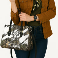 Deer Skull Hunting Leather Bag Camo Forest Grunge Buck Skull Crossed Rifles Target