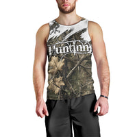 Deer Skull Hunting Men Tank Top Camo Forest Grunge Buck Skull Crossed Rifles Target